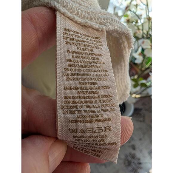 Free People Long Sleeve Thermal Top with Lace Detail Size Small - Picture 5 of 7